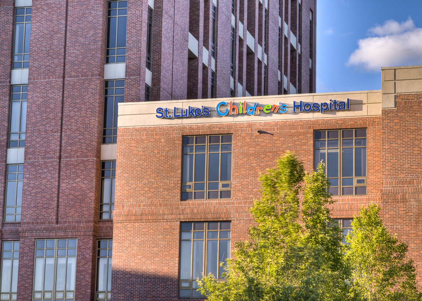 Sign on the exterior of the St. Luke's Children's Hospital