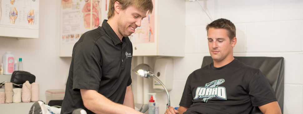 An athlete getting care