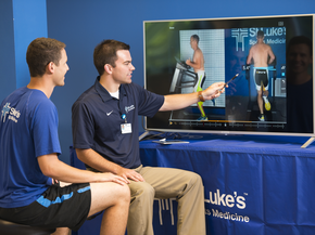 Sports medicine provider with patient