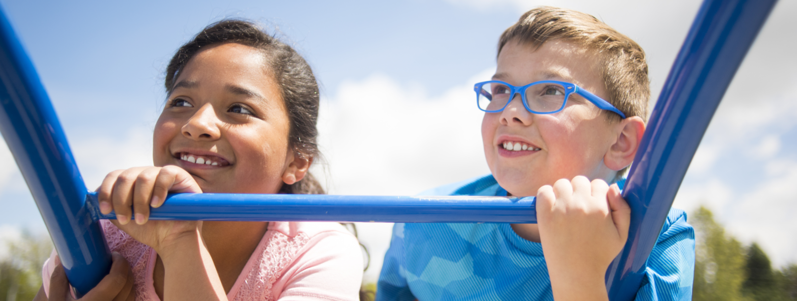 Children on jungle gym