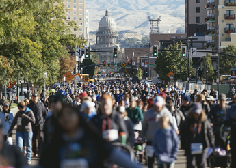 FitOne Participants with the Idaho capitol building in the background.