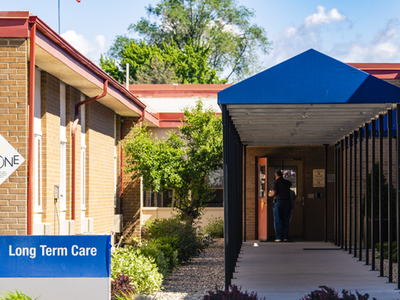 Entrance to Long-Term Care and Rehabilitation at St. Luke's Elmore