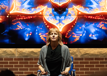 Team member leading a mindfulness exercise.