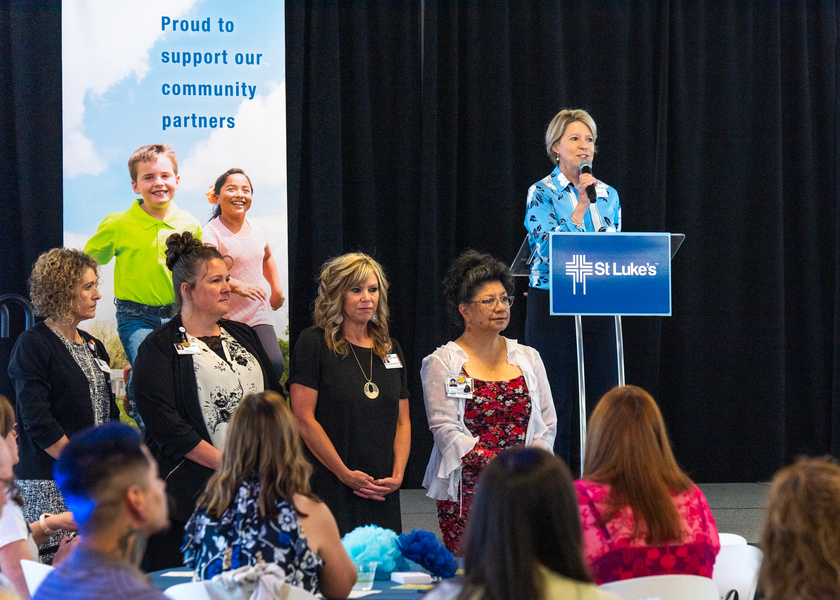 Speaker addresses the audience.