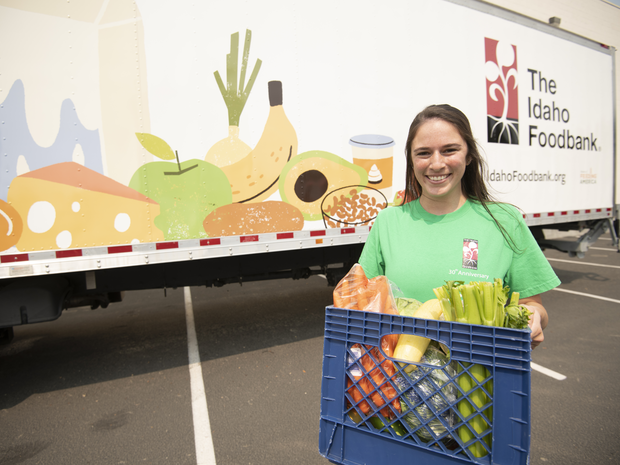 Woman at the Idaho Food Bank