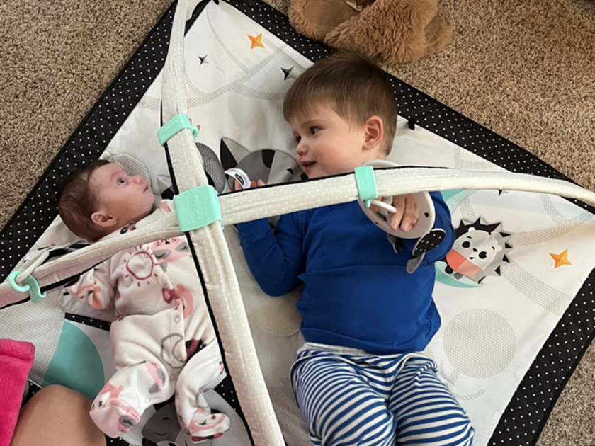 Ariya and big brother, Sawyer, play together at home.