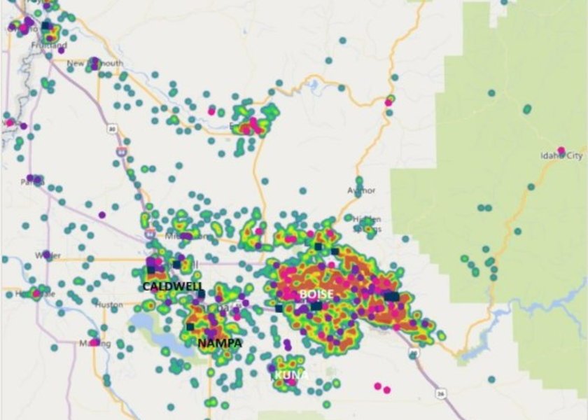 Colorful heat map identifying areas of need. 
