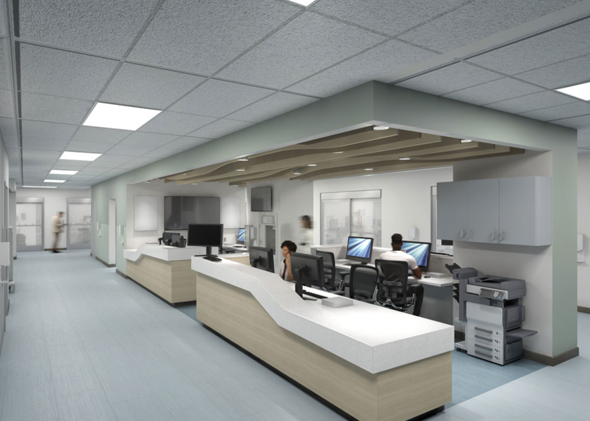 Rendering of a North Tower nurses' station