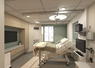 Rendering of a typical patient room in the new North Tower