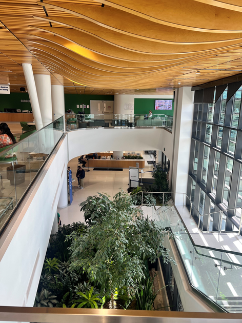 Lobby and staircase of new facility.