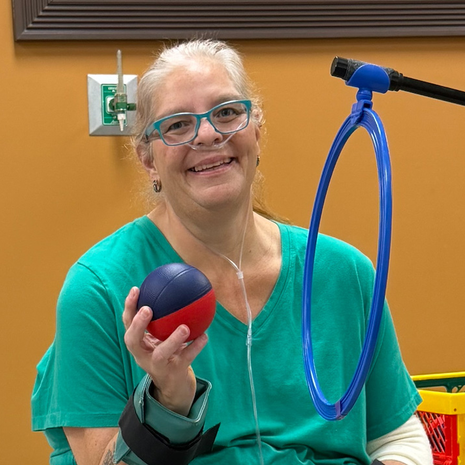 Carol in the therapy gym
