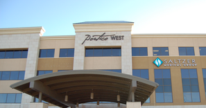 Entrance to the Portico West building where St. Luke's Rehabilitation: Meridian, E. Louise Dr. is located.