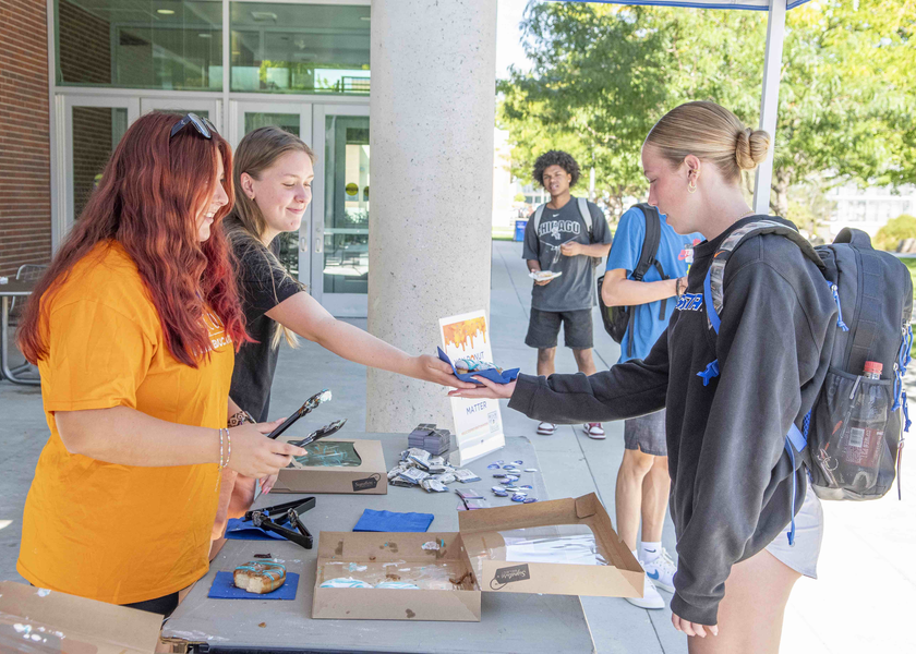 BSU students get free donuts while learning about mental health.