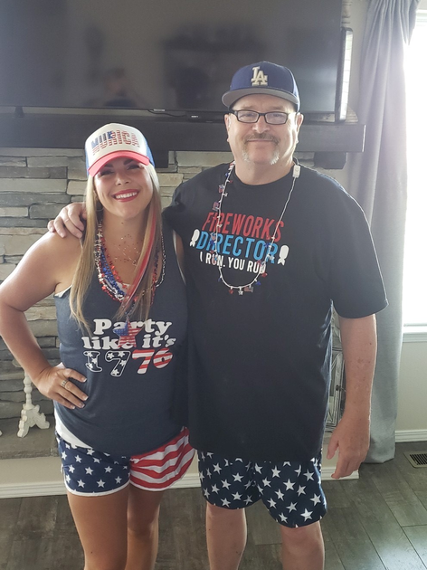  Man and woman smile at camera