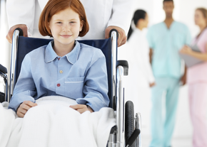 Girl in a wheelchair