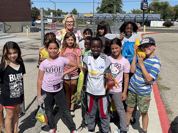 group of children at local elementary school