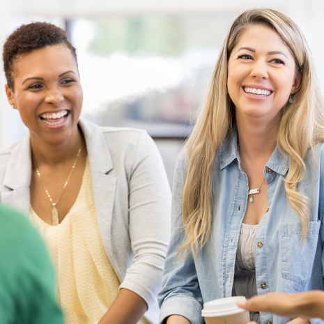 Woman speaks at support group.