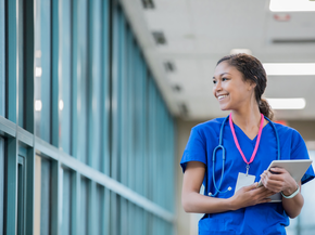nurse smiling