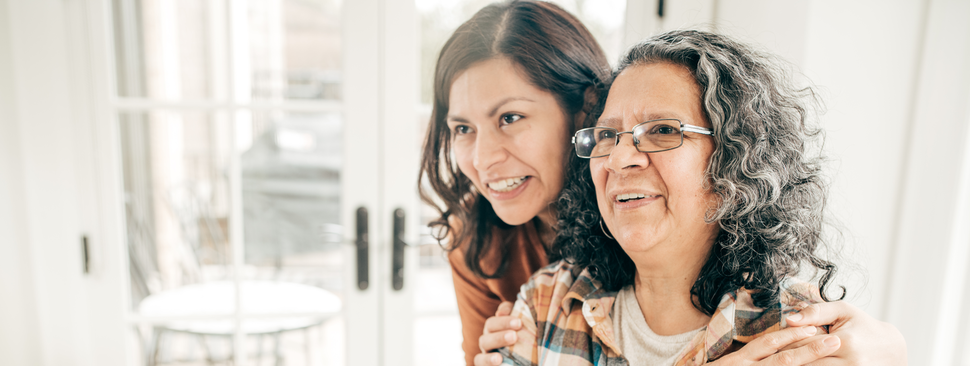 Mature mother and daughter