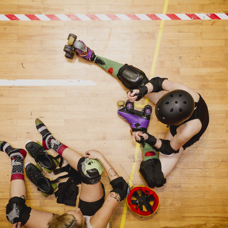 Roller derby girls after training session