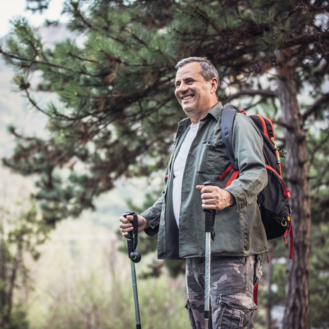 mature man hiking