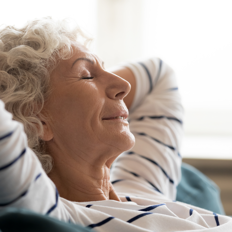 older woman relaxing