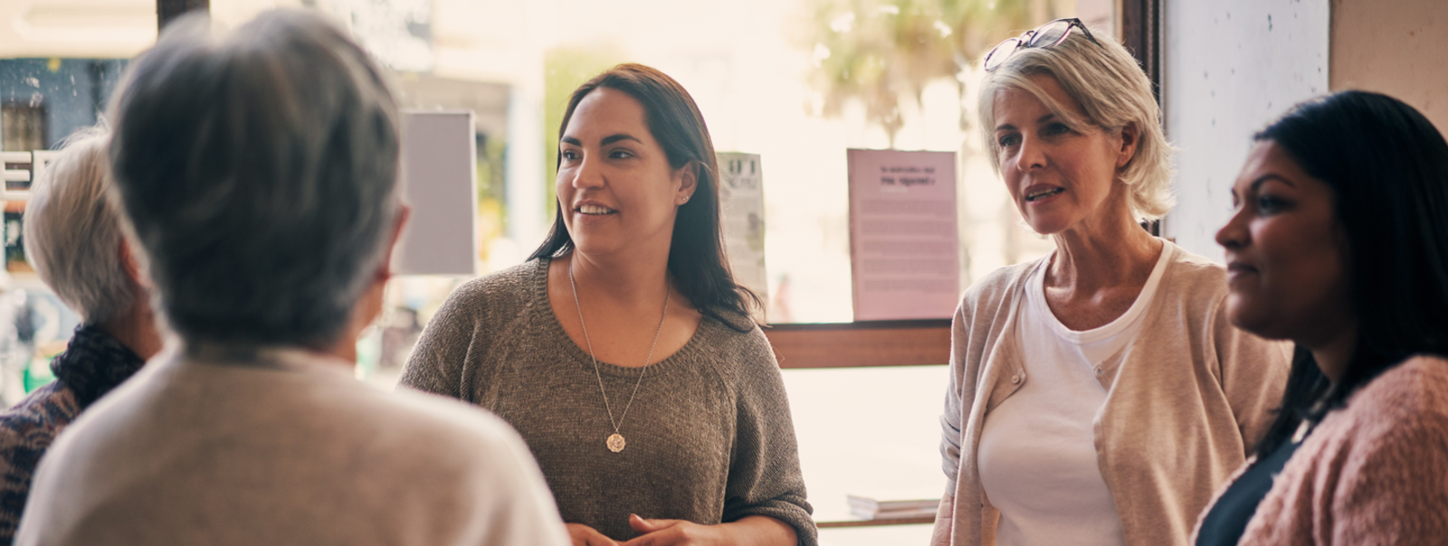 Women talking at a support group