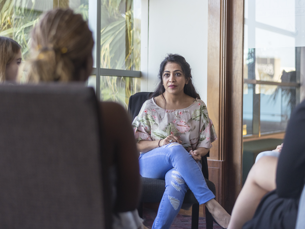 Woman in support group.