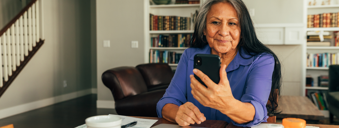 senior woman on a video call
