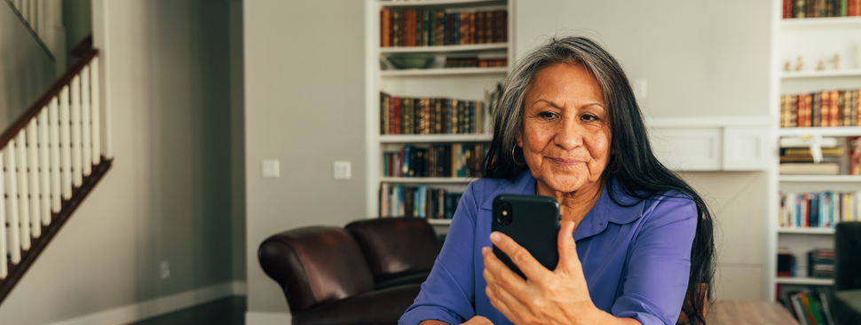 senior woman on a video call