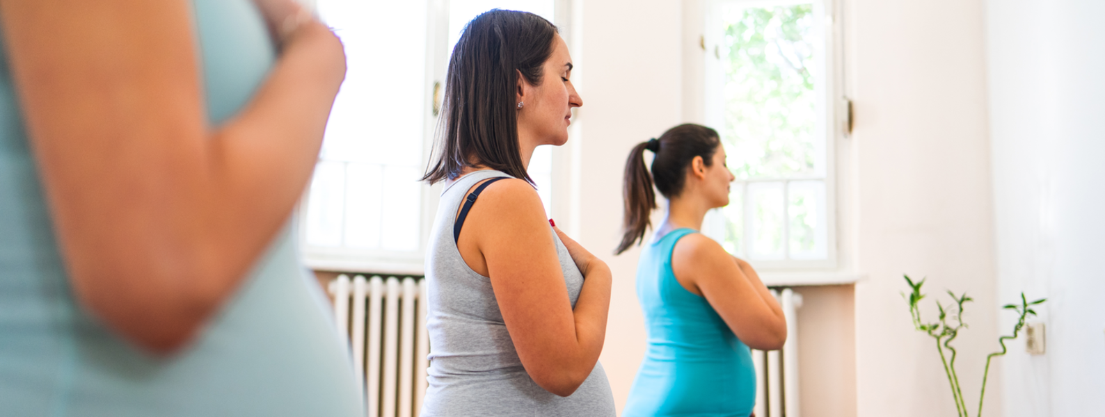 Pregnant women in class