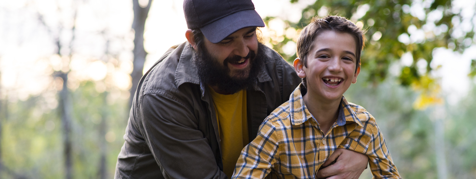 Father and son spending time together