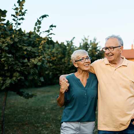 Older couple walking