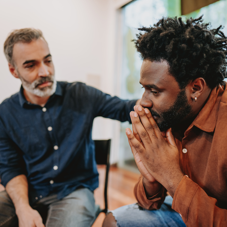 chaplain offering comfort.