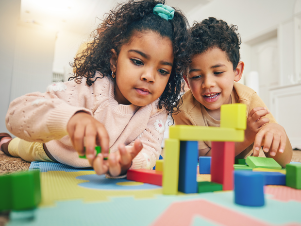 two kids playing together