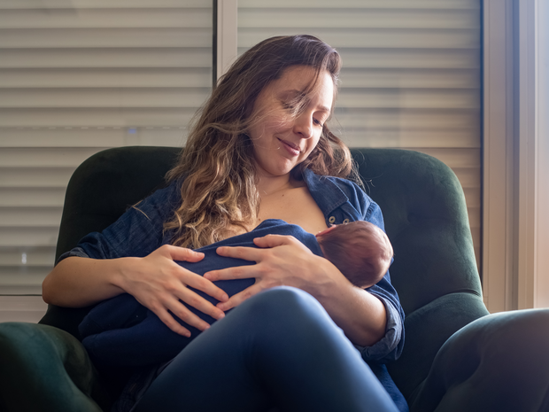 Mother with baby.