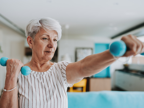 Woman doing light strength training