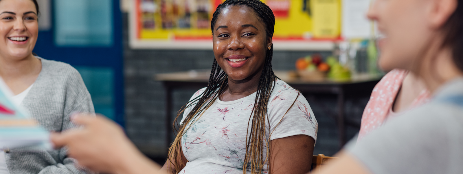 Pregnant women in class