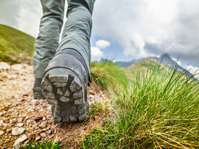 hiker's boots on a trail