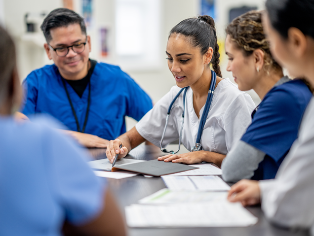 Team of doctors talking