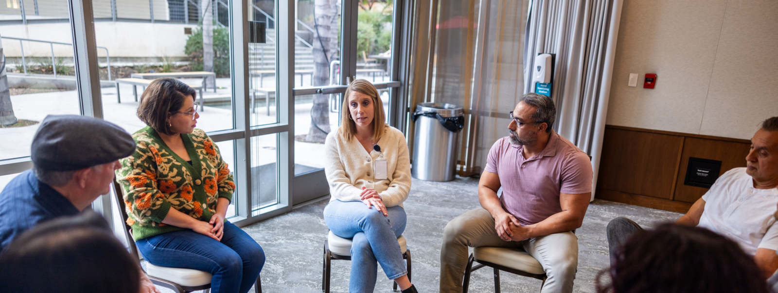 Group of people in a support group