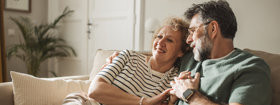 Mature couple relaxing at home
