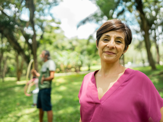 Content mature woman smiling