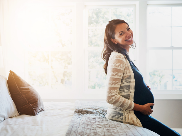 pregnant woman smiling