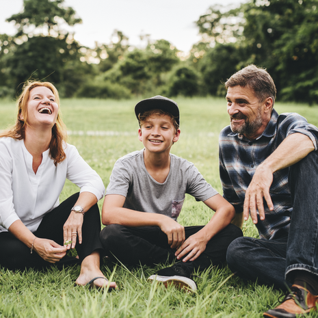 Happy family with teenagers