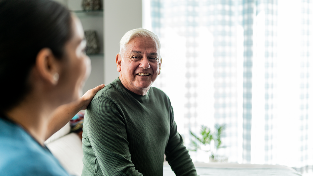 Man talking with provider