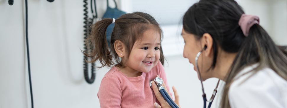 Little girl getting her heart checked