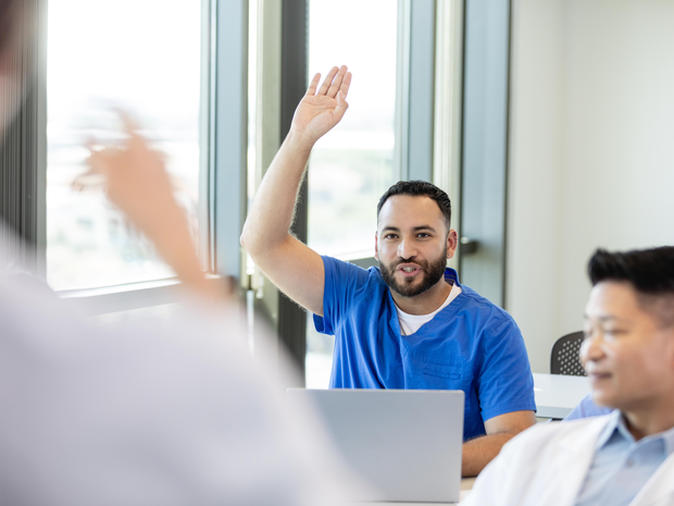 Diverse group of female medical students at university