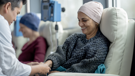 Breast cancer patient receiving chemotherapy