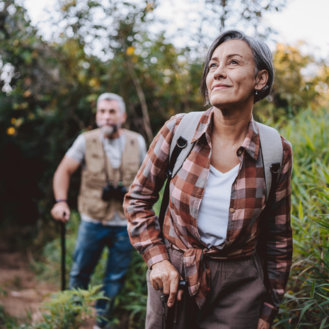 Mature couple hiking